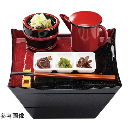 6寸 角山路ダイヤ盛箱 黒銀パール内黒天