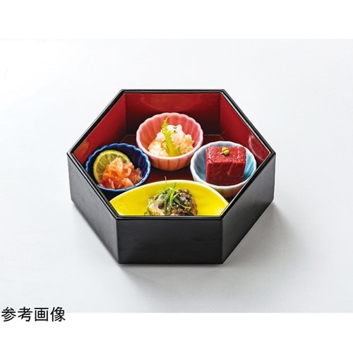 六角木目珍味 弁当黒内朱(蓋) 2107