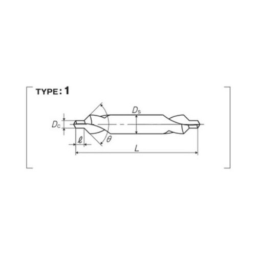 強ネジレ溝A形90゜センタ穴D(CY2.