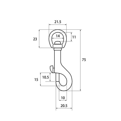 ナスカン 黒 75mm BK−1013