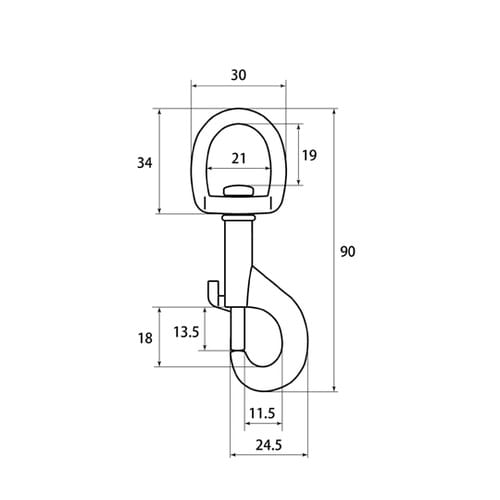 ナスカン 黒 90mm BK−1014