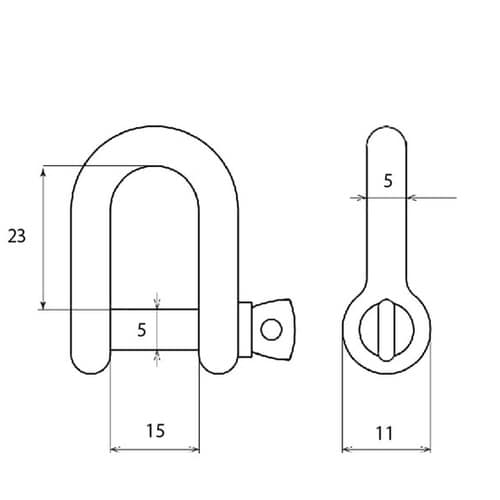 ネジシャックル 黒 6mm BK−103