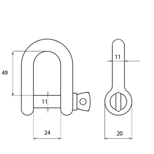 ネジシャックル 黒 12mm BK−10