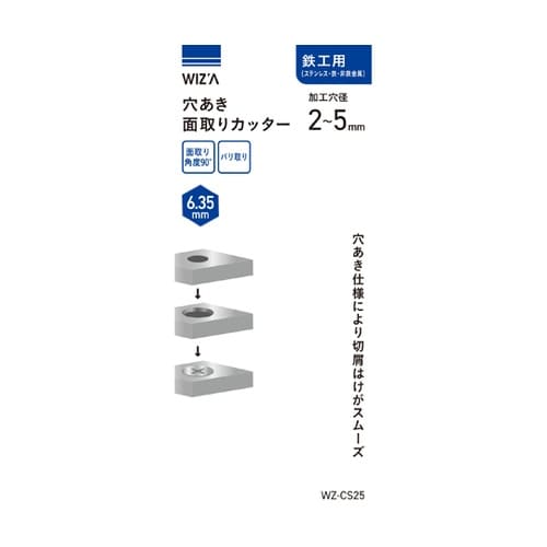 穴あき面取りカッター 鉄工用 2ー5mm