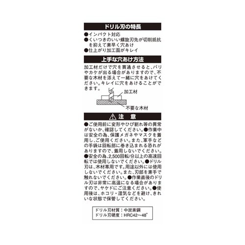 木工用ショートビット 18.0mm GT