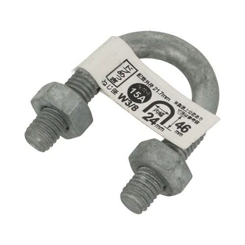 Uボルト ドブ 15A 3/8×1/2