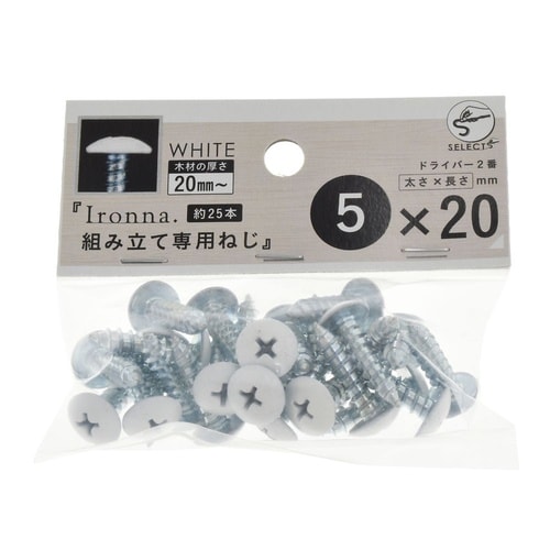 Iro専用ねじ(白) 5×20 1セット