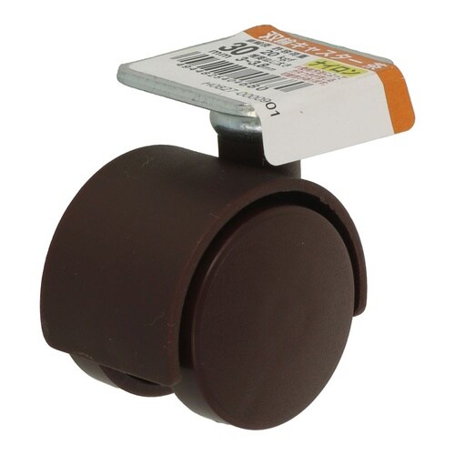 双輪キャスター 30 ナイロン 茶 1セ