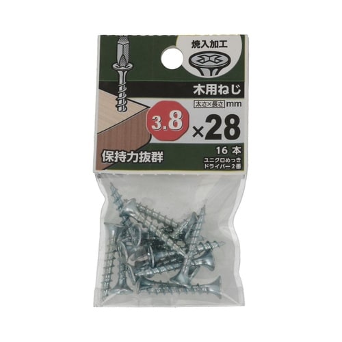 木用ねじ 3.8×28 1セット(16個