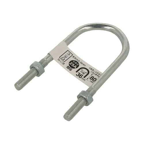 足長Uボルト 25A 6×80 1セット