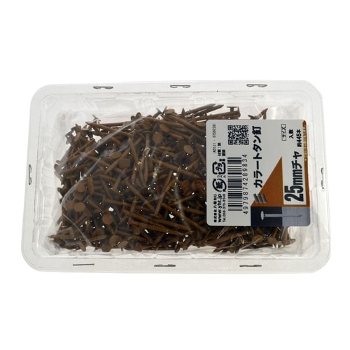カラートタン釘 25mm茶 1セット(4