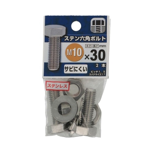 ステン六角ボルト 10×30 1セット(