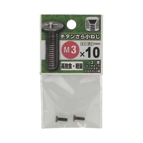 チタンさら小ねじ 3×10 1セット(2