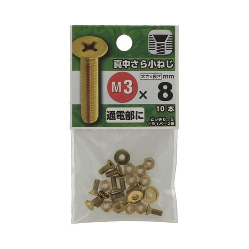 真中さら小ねじ 3×8 1セット(10個