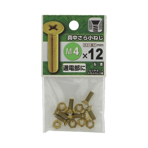 真中さら小ねじ 4×12 1セット(6個