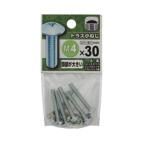 トラス小ねじ 4×30 1セット(6個×