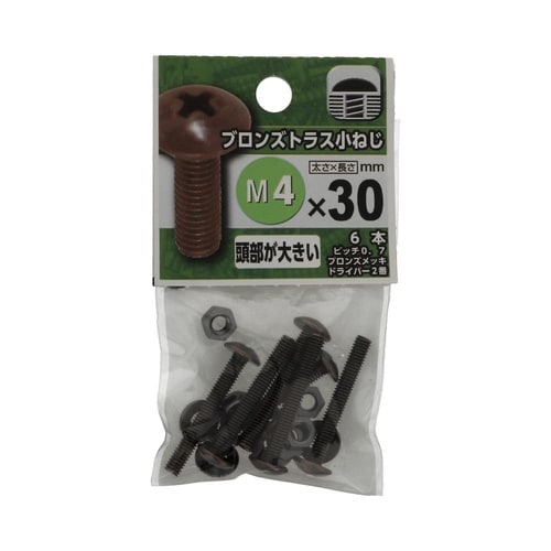 ブロンズトラス小ねじ 4×30 1セット