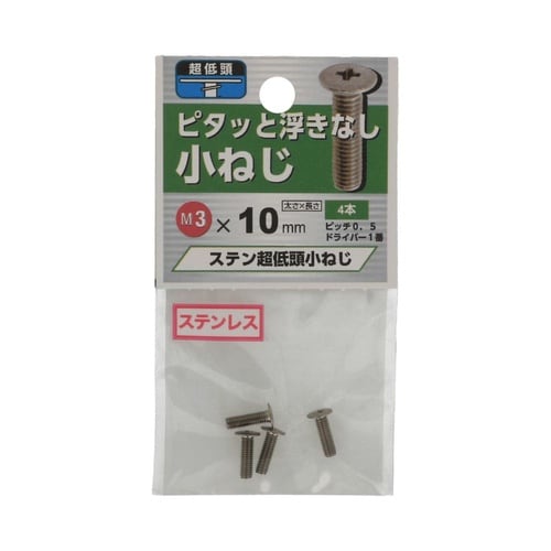 ステン超低頭小ねじ 3×10 1セット(