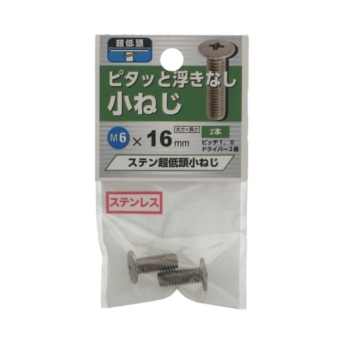 ステン超低頭小ねじ 6×16 1セット(