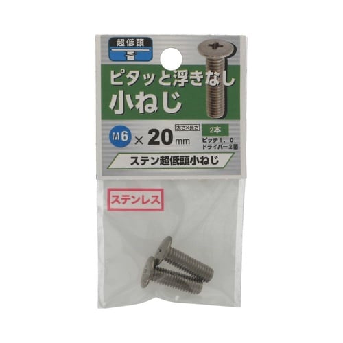 ステン超低頭小ねじ 6×20 1セット(