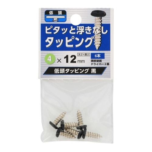 低頭タッピング 黒 4×12 1セット(