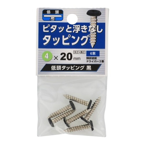 低頭タッピング 黒 4×20 1セット(