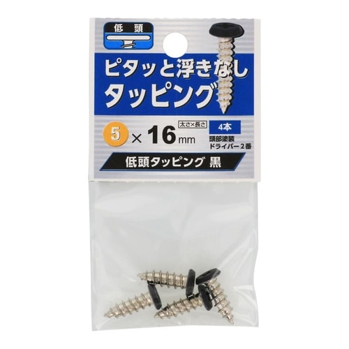低頭タッピング 黒 5×16 1セット(
