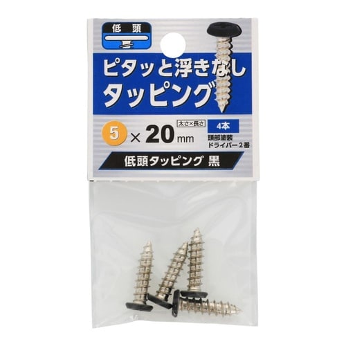 低頭タッピング 黒 5×20 1セット(