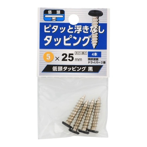 低頭タッピング 黒 5×25 1セット(