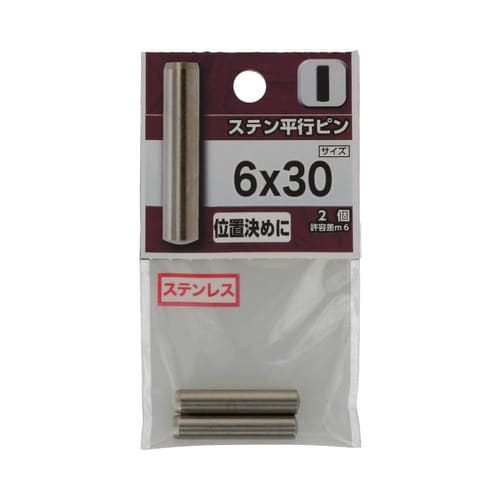 ステン 平行ピン 6×30 1セット(2