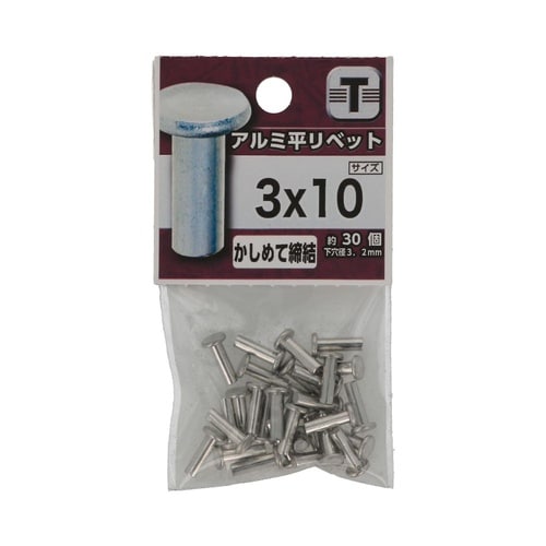 アルミ 平リベット 3×10 1セット(