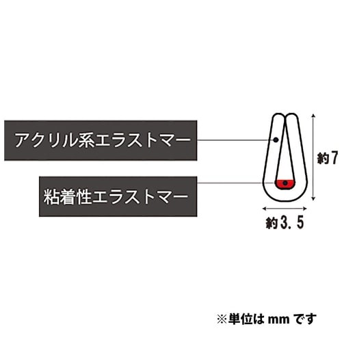 粘着付 軟質Uカバー 黒 1mm×1mm