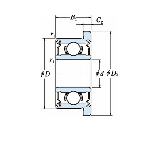 日本精工(NSK) フランジ付き小径玉軸