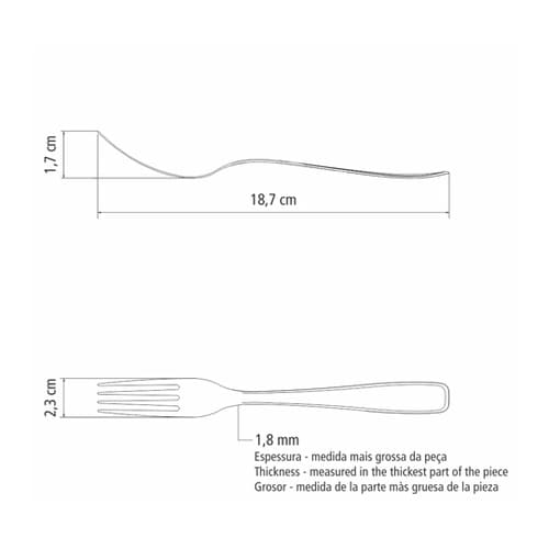 テーブルフォーク 19cm マレーシア