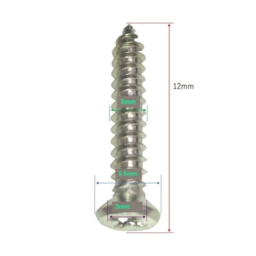 皿頭タッピングネジ(径3mm)中空壁・石