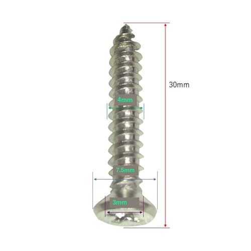 皿頭タッピングネジ(径4mm)中空壁・石