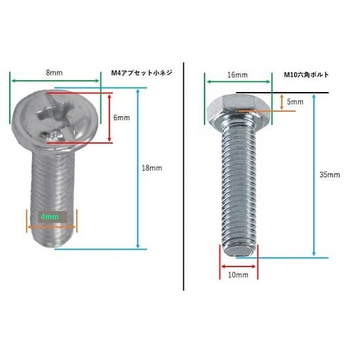 アプセット小ネジ・ボルト・ナット・平ワッ
