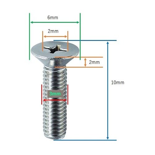 皿頭小ネジ2種類(M3、M4)・ナット3