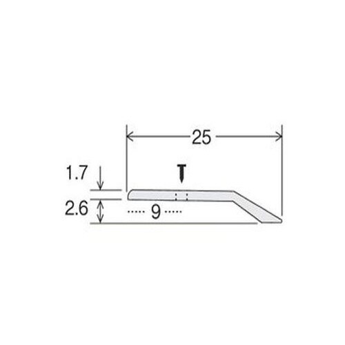 じゅうたん押え への字 25巾 シルバー