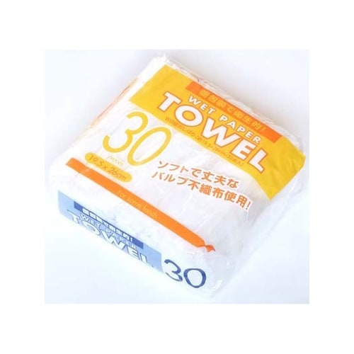 使い捨て 紙おしぼり 丸型 30個入
