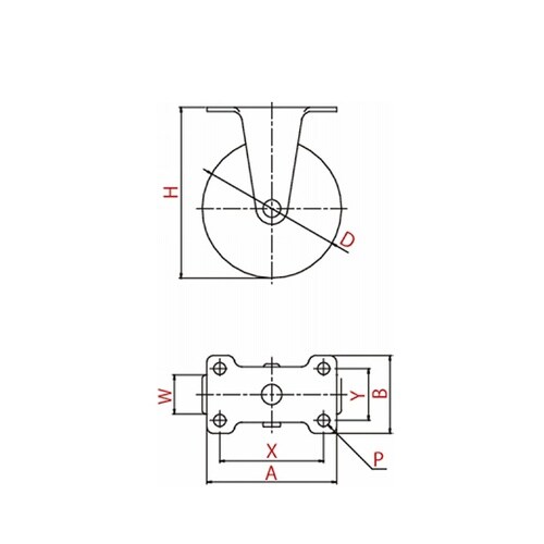 キャスター(軽荷重) 固定車 プレート式