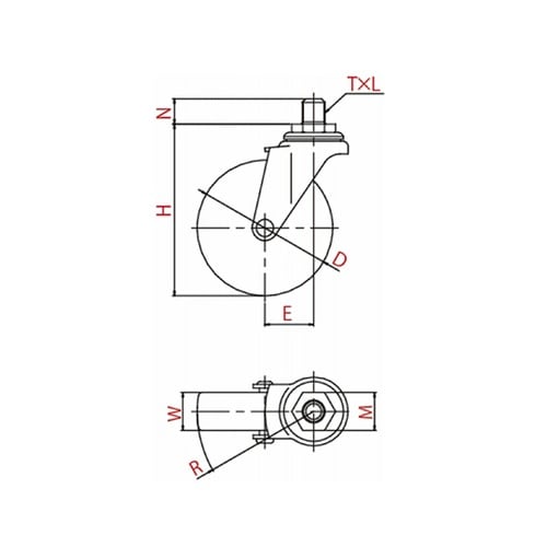 キャスター(軽荷重) 自在車(ダブルベア