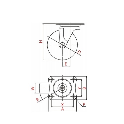 キャスター(軽荷重) 自在車(シングルベ