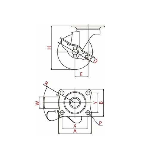 キャスター(軽荷重) 自在車(ダブルベア