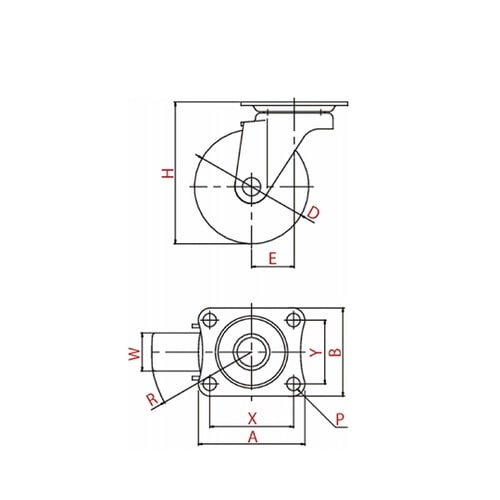 キャスター(軽荷重) 自在車(ダブルベア