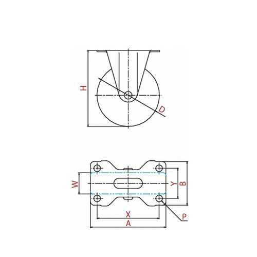 キャスター(軽荷重) 固定車 プレート式