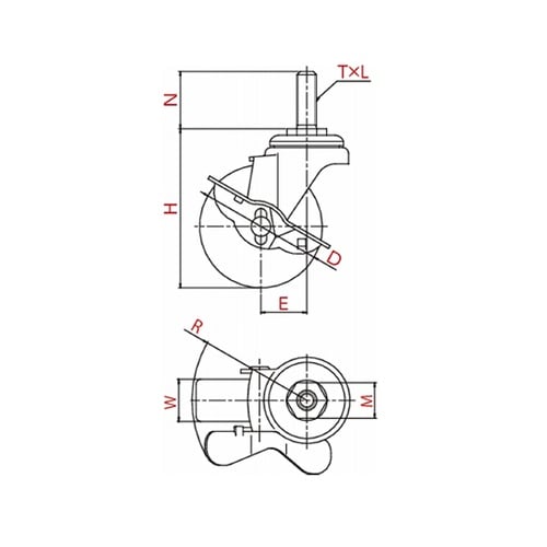 キャスタ(軽荷重) 自在車(ダブルベアリ