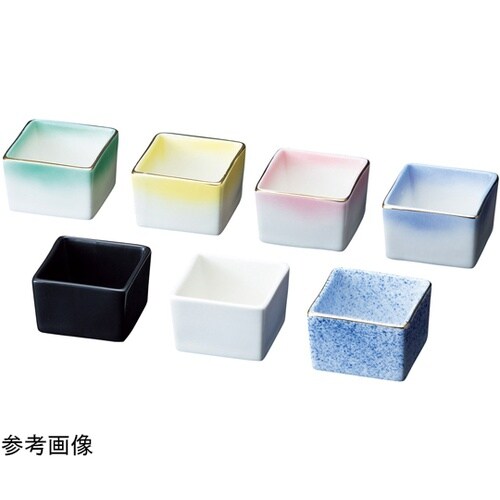 陶器・角型珍味入 黄吹 26605