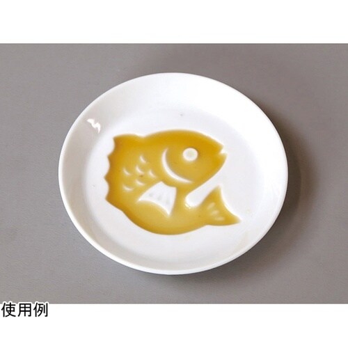 白磁・絵柄入醤油皿 鯛 26231