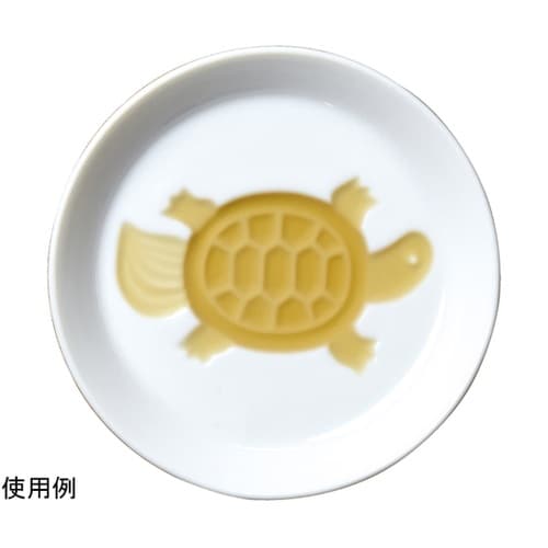 白磁・絵柄入醤油皿 亀 27613